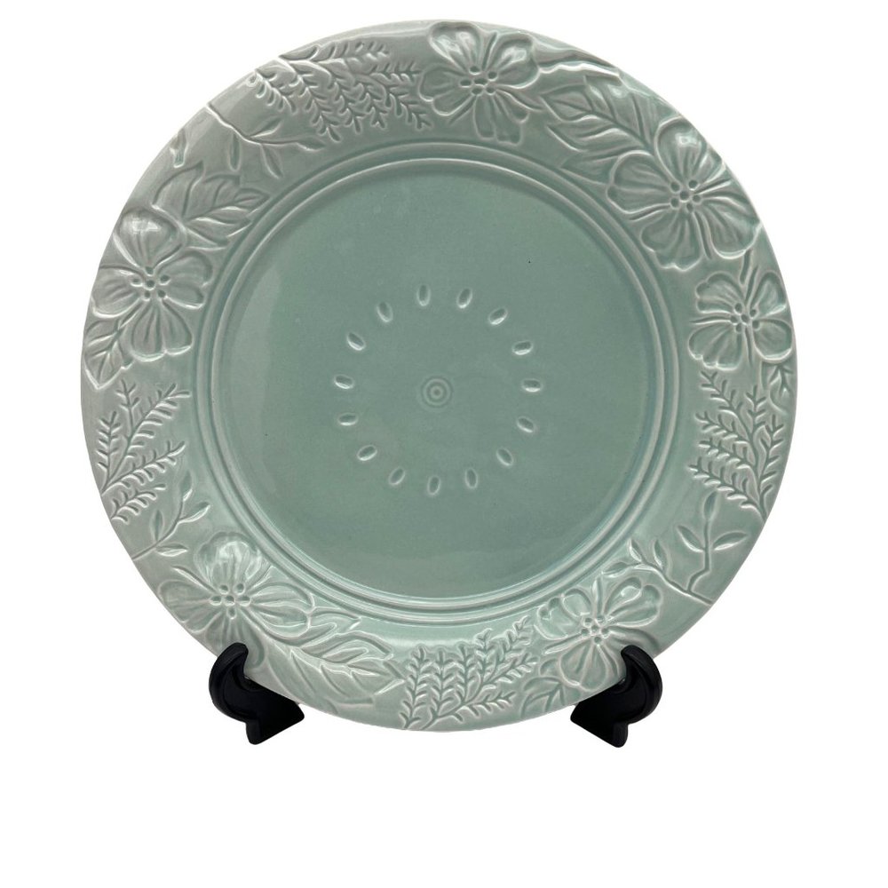Fitz and Floyd English Garden Dinner Plate - 11.25" - Turquoise - Floral